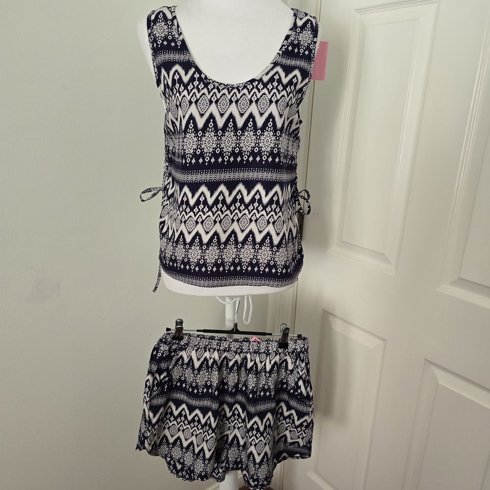 Blue Island 2 Pc. Navy/White Geometric Set Sz. (Med)